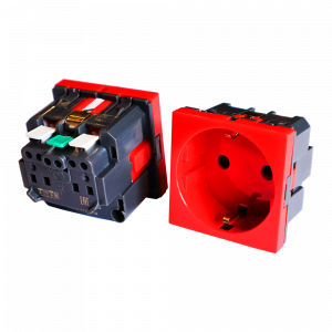 Розетка электрическая Mosaic одинарная с заземлением и шторками, безвинтовое подключение